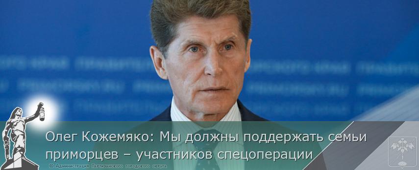 Олег Кожемяко: Мы должны поддержать семьи приморцев – участников спецоперации | Администрация муниципального округа город Партизанск Приморского края Официальный сайт