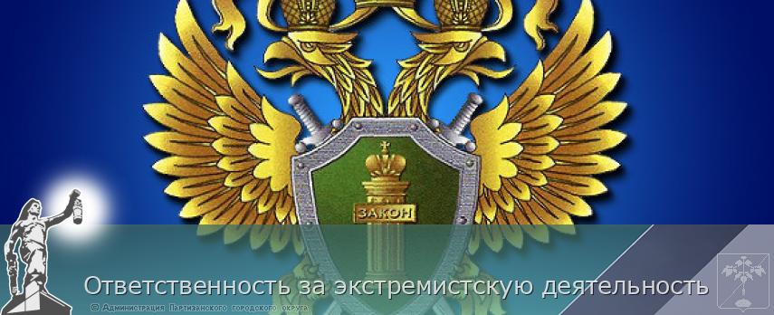 Ответственность за экстремистскую деятельность | Администрация муниципального округа город Партизанск Приморского края Официальный сайт