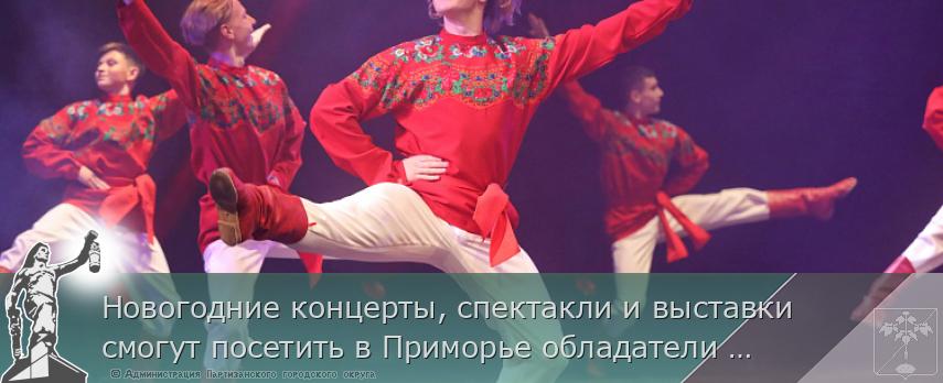 Новогодние концерты, спектакли и выставки смогут посетить в Приморье обладатели «Пушкинской карты», сообщает www.primorsky.ru | Администрация муниципального округа город Партизанск Приморского края Официальный сайт